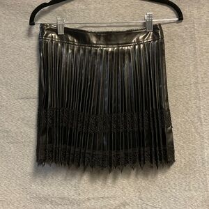 Commense Black Faux Leather Mini Skirt